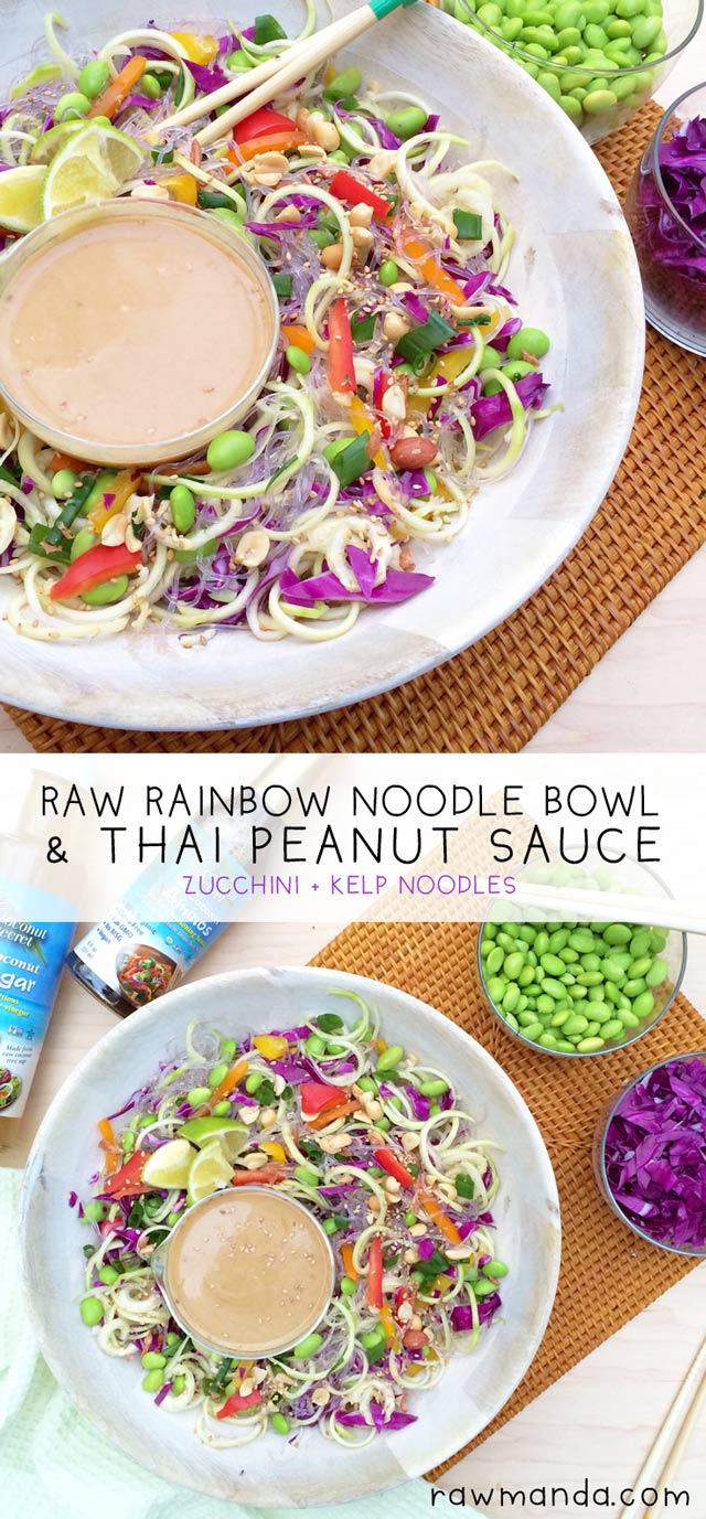 Rainbow-Noodle-Bowl-Thai-Peanut-Sauce - Raw Manda