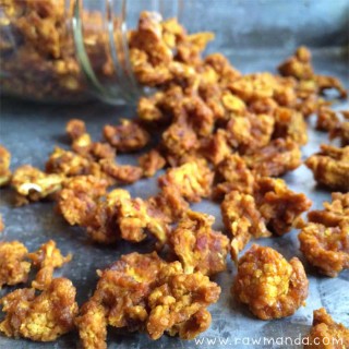 Spicy Buffalo Cauliflower Popcorn Raw Vegan Recipe